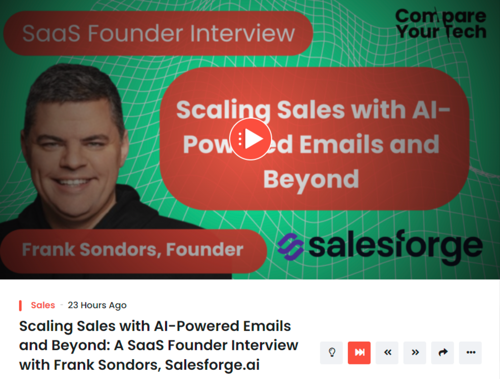 Scaling Sales with AI-Powered Emails and Beyond: A SaaS Founder Interview with Frank Sondors, Salesforge.ai